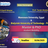 منحة خاصة بجامعة المنصورة لسفر طلاب الماجستير والدكتوراه من الهيئة المعاونة بالجامعة لقضاء فصل دراسي  بجامعة Bialystok University of Technology بدولة بولندا 